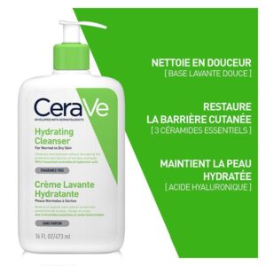 cerave creme lavante hydratante peau normale a seche 473ml