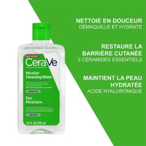 cerave eau micellaire demaquillante hydratante peau normale a seche 295ml