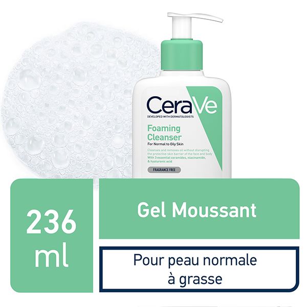 cerave gel moussant nettoyant peau normale a grasse 236ml