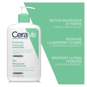 cerave gel moussant nettoyant peau normale a grasse 473ml