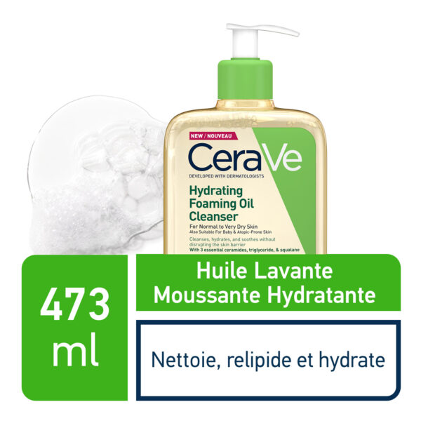 cerave huile lavante moussante hydratante peau tres seche a atopique 473ml