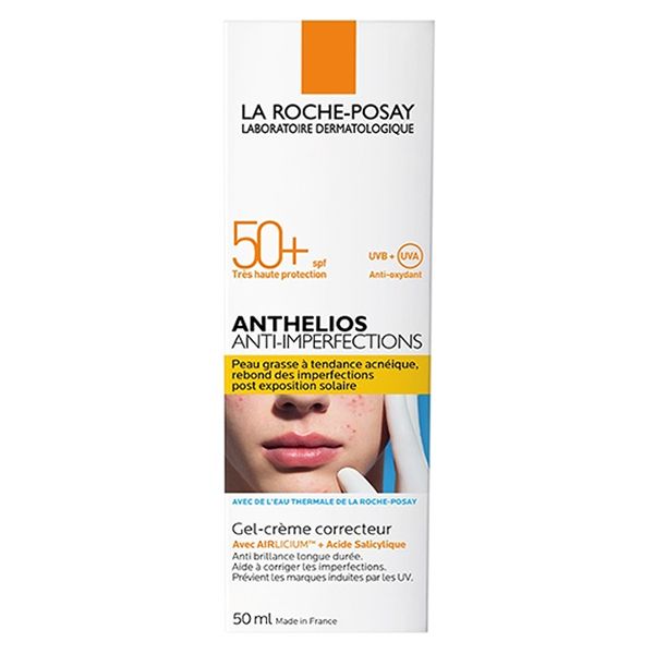 la roche-posay anthelios creme solaire anti-imperfections spf50+ peau grasse acneique 50ml