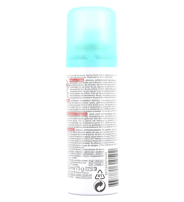 vichy dermo-tolerance deodorant anti-transpirant 48h aerosol peau sensible 125ml