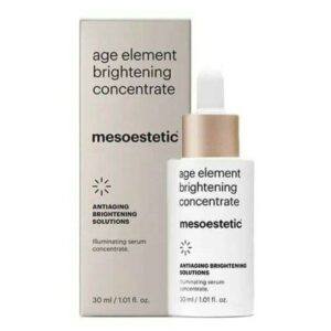 Offrez à votre peau une nouvelle luminosité avec MESOESTETIC AGE ELEMENT BRIGHTENING CONCENTRATE 30 ML. Ce sérum concentré à l'action éclaircissante puissante est spécialement formulé pour unifier le teint et raviver l’éclat naturel de la peau. Grâce à une synergie d’actifs hautement performants tels que l’Acide Kojique, l’Acide Phytique, l’Acide Salicylique et la Vitamine C, il cible l’accumulation de mélanine responsable des taches pigmentaires pour un effet peau neuve immédiat